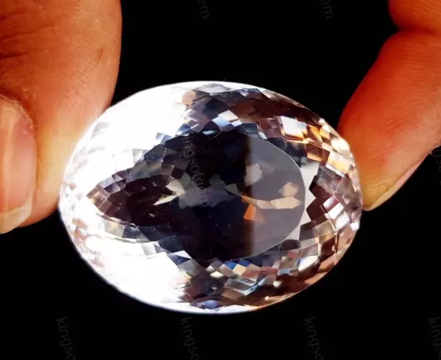 175 Ct Natural Rock Crystal Quartz Oval Faceted Loose Gemstone Jewelry Making