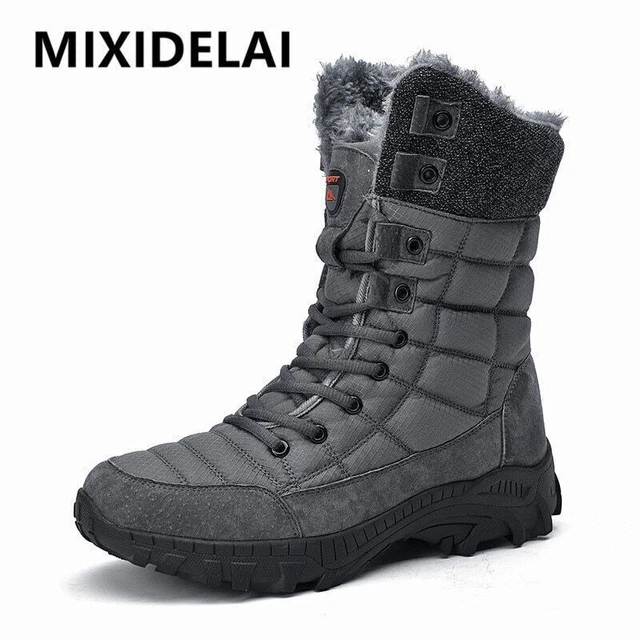 MEN WINTER SNOW Boots Super Warm Hiking Boots Waterproof Leather High