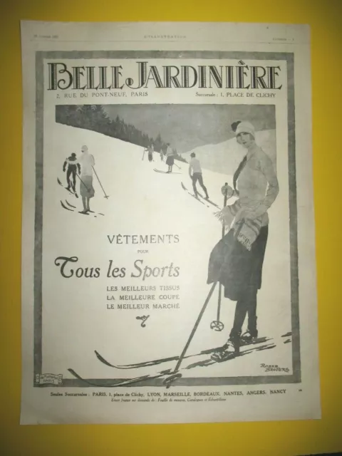 Publicite De Presse Belle Jardiniere Sports D'hiver Ski Par Broders 1925