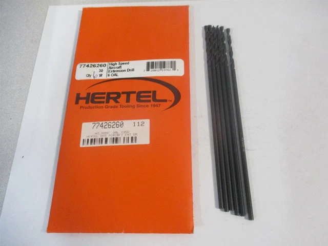 (906 36) 0.1065 x 1-7/16 x 6" OAL Oxide HSS Aircraft Extension Drill Bit - Qty 6