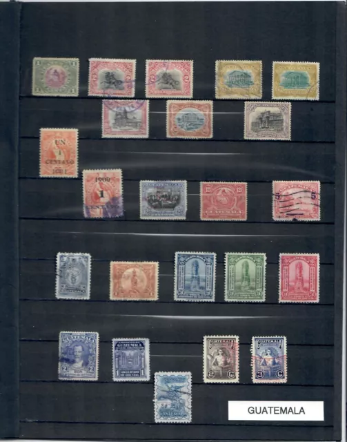 Lot of 48 Older Guatemala Stamps with Some nice Overprints 1901-1940s