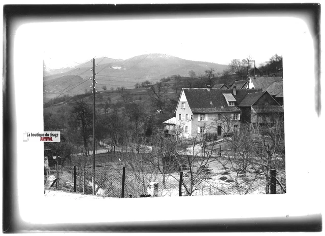 13x18cm Village Country Country Positive Photo Glass Plate Antique