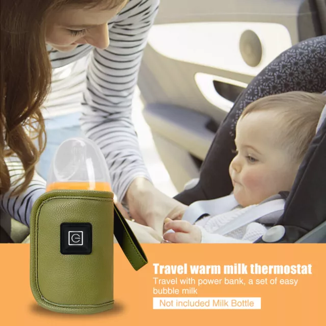 Adjustable Temperature Car Milk Bottle Warmer Universal USB Heating Baby Feeding