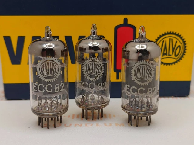 VALVO ECC82 12AU7 Matched Pair 30° Getter Long Plates