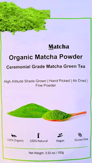 Thé vert Matcha en poudre 100g (Australian NASAA Organic)Thé Matcha de cérémonie
