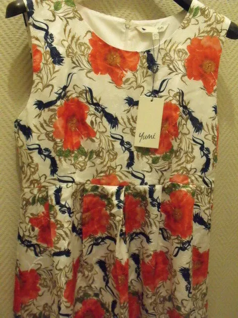 ROBE YUMI London Fleurs Multi couleurs DRESS Femme T 44 UK 16 / L new