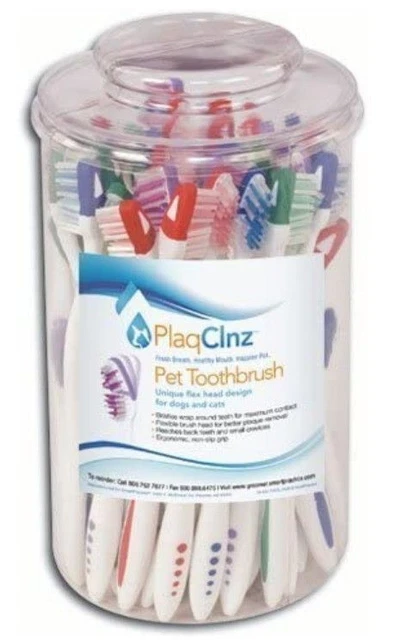 PlaqClnz Mascota Cepillos de Dientes para Perros y Gatos, 48 Count