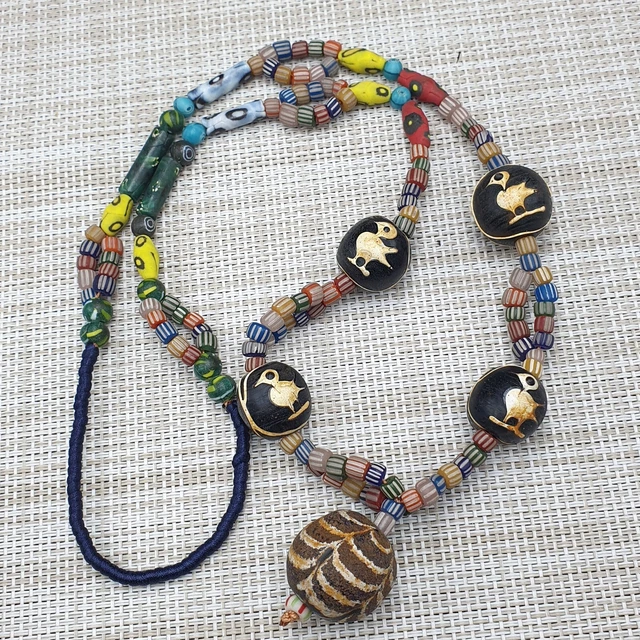 Collier Africain En Perles De Verre Murano – Authentique Et Coloré, Occasion Unique
