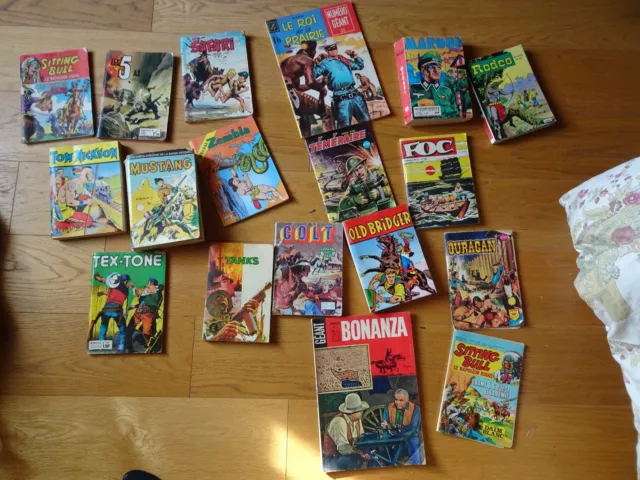 Lot De 18 BD Anciennes Petit Format : Safari,  Zembla,  les 5 as, Ouragan...