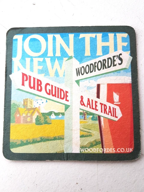 WOODFORDE'S - Treten Sie dem neuen Pub Guide & Ale Trail bei... Katze Nr. 28 Biermatte/Untersetzer
