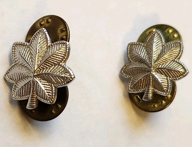 US ARMY USAF Lieutenant Colonel Rank Insignia Pin SILVER FILLED Pair ...