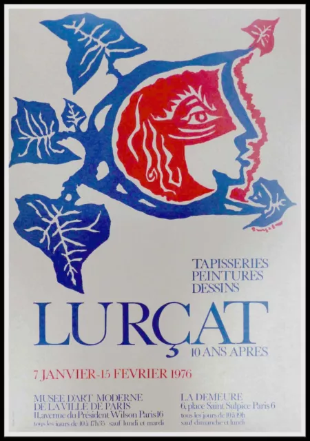 Jean LURCAT, Tapisseries peintures dessins, 1976, affiche originale exposition