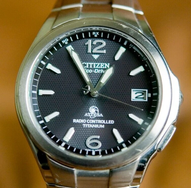 CITIZEN ECO-DRIVE ATTESA Radio Wave Solar Titanium Watch Excellent  Condition JDM $378.00 - PicClick AU