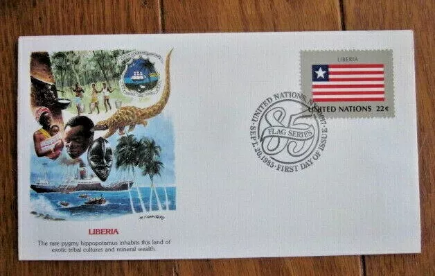 Liberia Flag Stamp 1985 Fleetwood Cachet Fdc Vf Unaddr