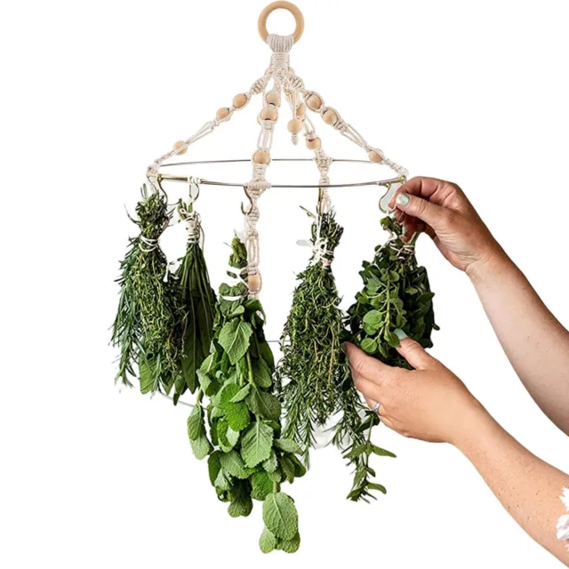 1-2PCS Hanging Drying Rack for Herbs - Macrame Mobile Flower Drying Hanger