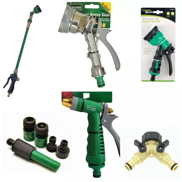 Outdoor Garden Tap Kit Brass Hose Connector Adaptor Fittings Spray Gun Nozzle