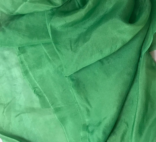 Hand Dyed Spring Green China Silk HABOTAI Fabric