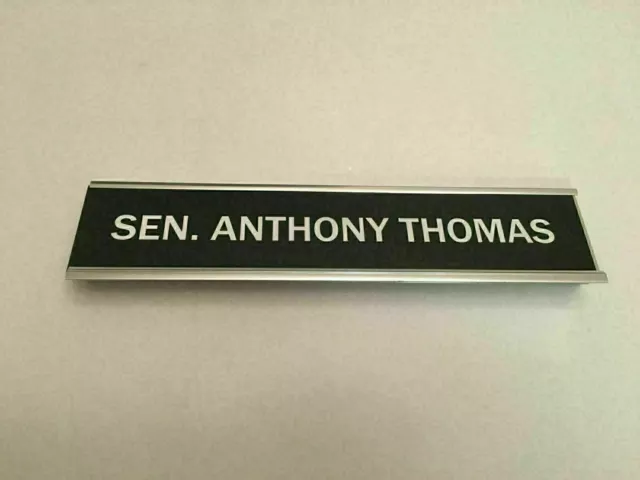 KT) Homeland TV Show Showtime Season 7 Screen Used Senator Thomas Nameplate