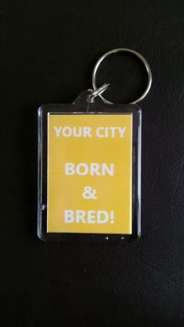 Bradford born and bred  Double Sided Large Keyring Key Ring Fob Chain gift