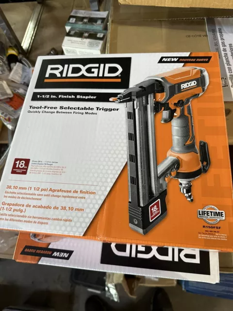 Ridgid Pneumatic 18 Ga 1.5" Finish Stapler Finishing New R150Fsf Air Staple Gun!