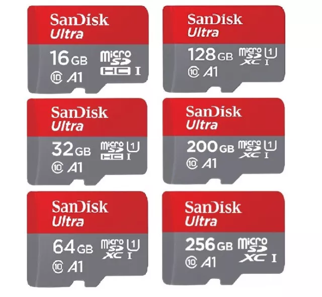 SanDisk 16Go 32Go 64Go 128Go 256Go Micro SD Carte mémoire SDHC ULTRA 120MB/s FR