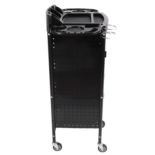 Carro de carro de salón negro ahorro de espacio salón carro rodante para almacenamiento adicional BST