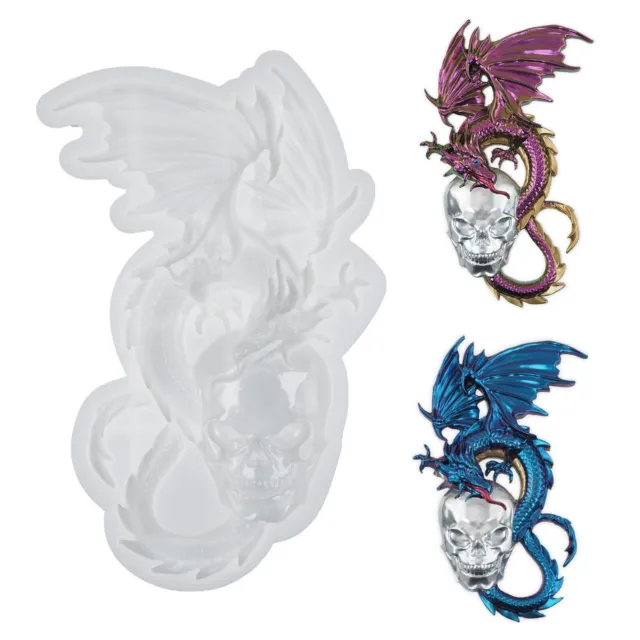 DIY Silicone Resin Mold Dragon Skull Wall Decor Making Epoxy Casting Mould Tool