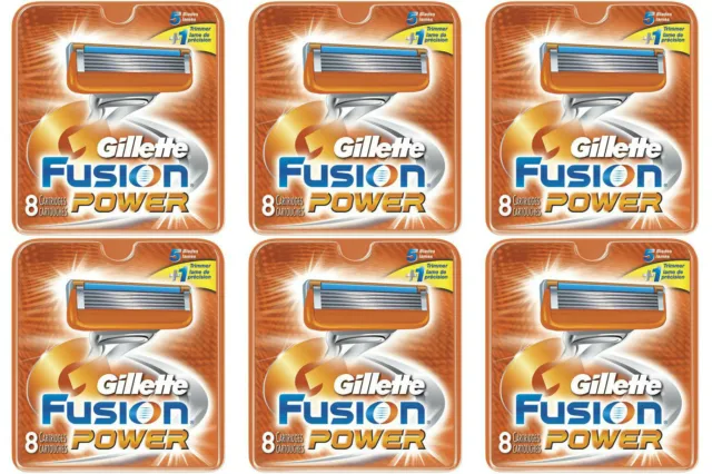 AUTHENTIC Gillette Fusion Power Razor Blades Cartridge Refills - 48 Count