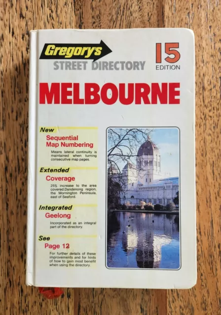 1984 Gregory's MELBOURNE Street Directory 15th Edition, Hardcover, G. Condition