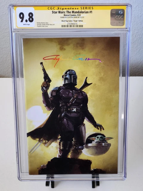 Star Wars The Mandalorian #1 Clayton Crain Virgin CGC SS 9.8 Infinity Signature