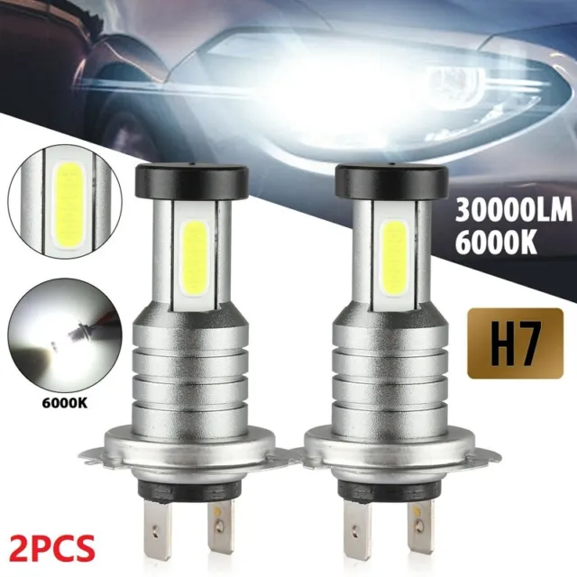 2X H7 LED Headlight Bulb Kit High Low Beam 100W 30000LM Super Bright 6000K  I9M7