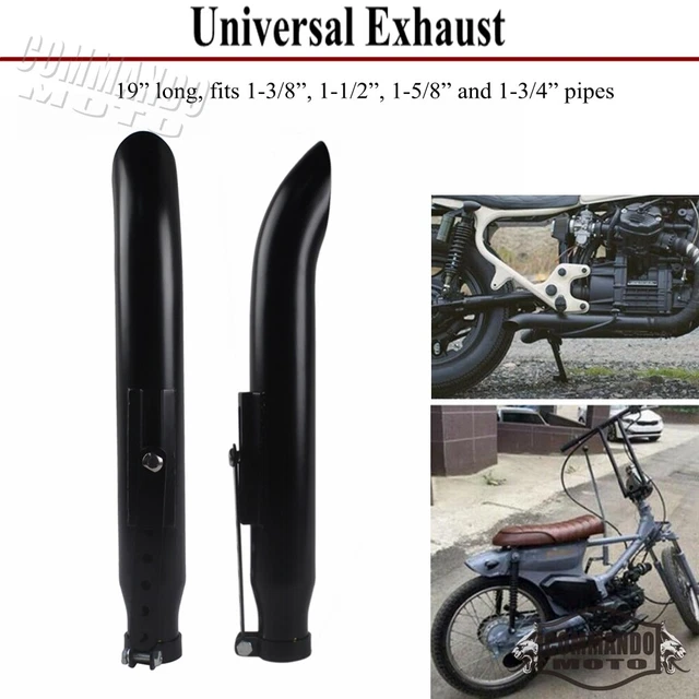 Pair Motorcycle Exhaust Pipe For Harley FXSTB Honda GL1100 Yamaha BMW Cafe Racer