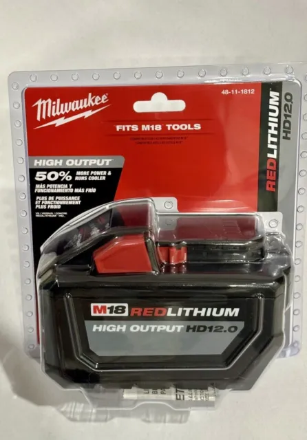  New Sealed Milwaukee M18 High Output  Lithium Ion 12.0Ah Battery (48-11-1812)