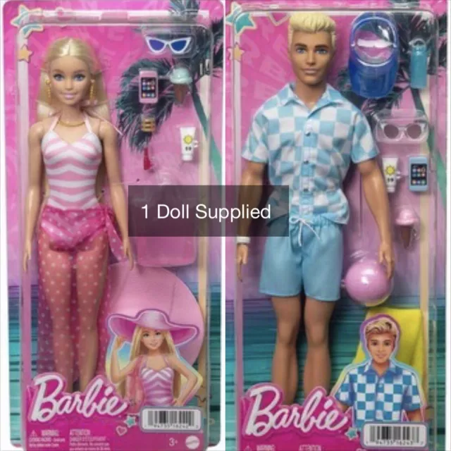 Barbie Movie 1 x Brand new in display box: Barbie or Ken Doll Beach Day Deluxe