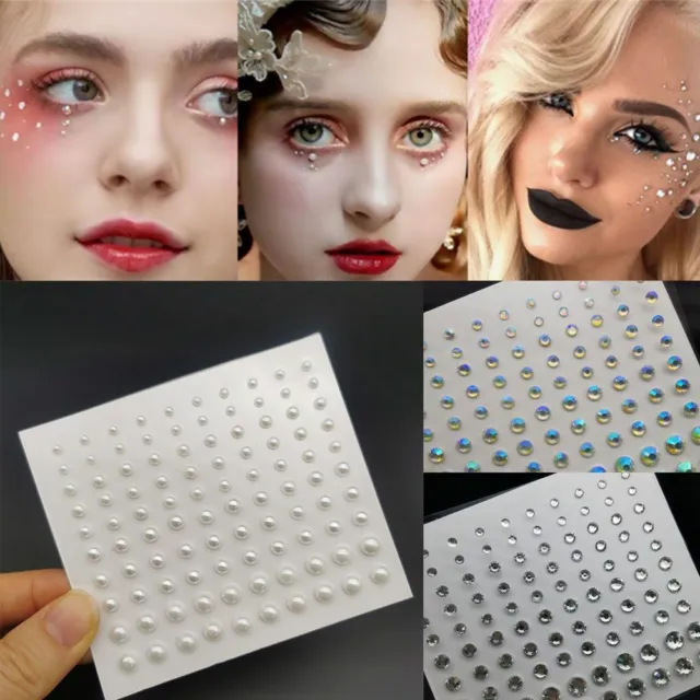 Nail Art Body Brow Eyes Sticker Face Decal Temporary Tattoos Jewel Eyes Makeup