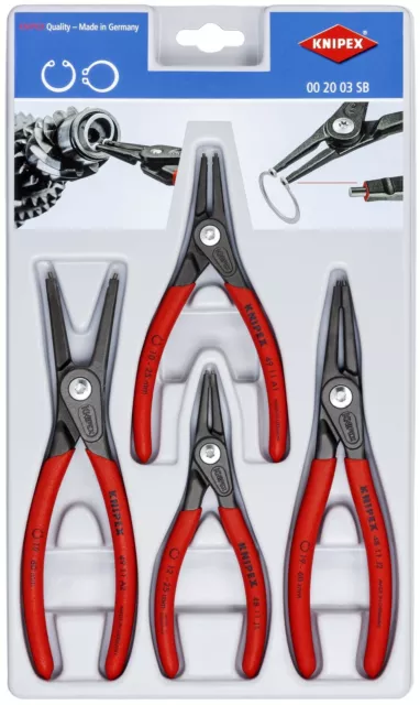 Knipex Precision Circlip Snap Ring Pliers Set 4 Piece 00 20 03 SB