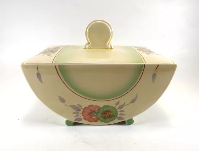 Stunning Bon Jour Bowl & Lid By Clarice Cliff In The Sundew Pattern Ref 1376/1