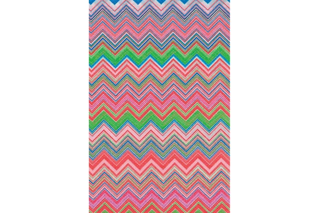 Paquete de 20 (381 x 305 mm) papel decopatch Ref 603 Zig Zag (verde/rojo/azul)