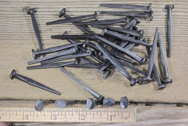 2" Rose head 30 nails antique square wrought iron vintage rustic Decorative look
