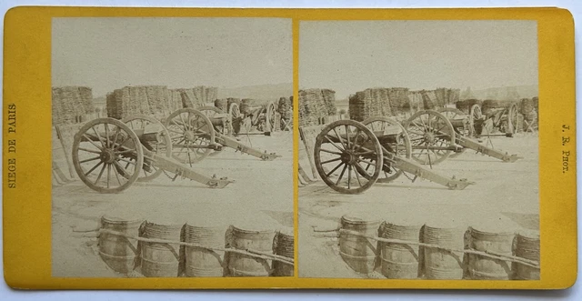 Krieg Deutsch-Französische Sitz De Paris Pistolen c1870-71 Foto Stereo Vintage