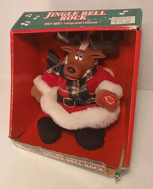 VINTAGE ANIMATED CHRISTMAS Singing Reindeer "Jingle Bell Rock" Dancing