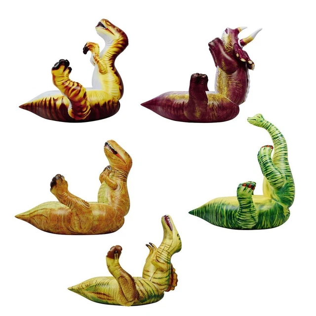 Dibujos animados dinosaurios niño pequeño aprender a sentarse silla inflable