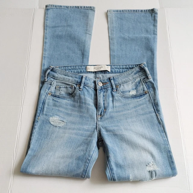 Abercrombie & Fitch Womens Jeans Distressed Bootcut Denim Size 25W x 31L
