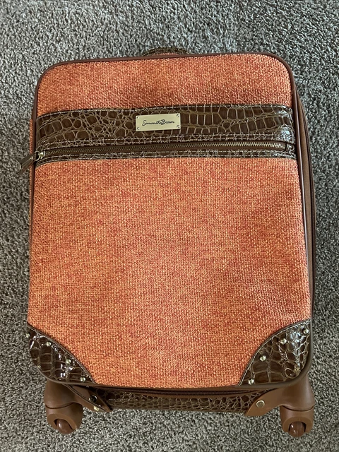 Samantha Brown 21" Spinner Wheeled Upright Luggage Orange/ Brown