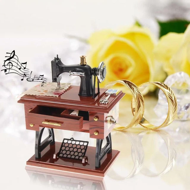 Sewing Machine Music Box Vintage Sew Case Cabinet Home Decoration Accessories
