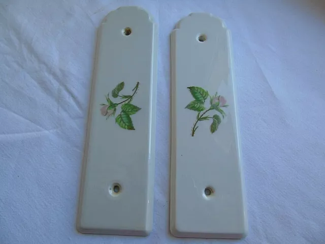 French 2 vintage  porcelain door push plates marked  authentic charm