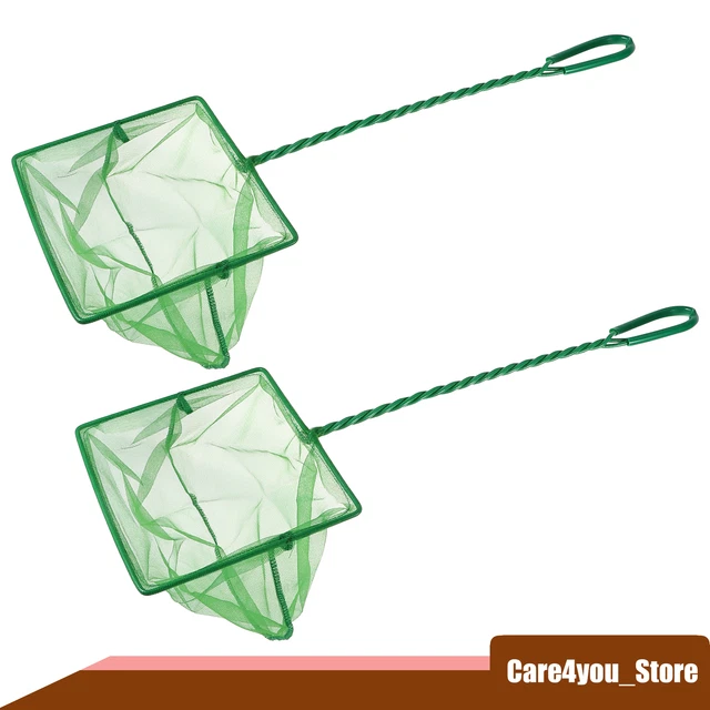 2Pcs Aquarium Fish Net Fish Tank Accessories Small Fish Fine Net Green 12''