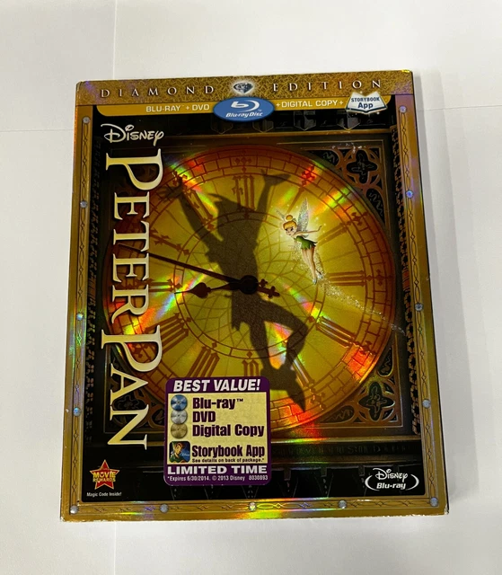 Peter Pan (Blu-ray + DVD, 2013, 3-Disc Set Diamond Edition) Walt Disney