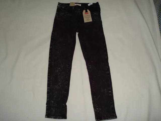 Girls Levis 710 Super Skinny Black Acid Wash Jeans