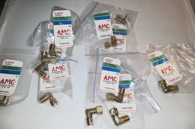 Brass Elbows Mixed Lot of 11 Compression x MIP 5 Sizes Anderson Metals